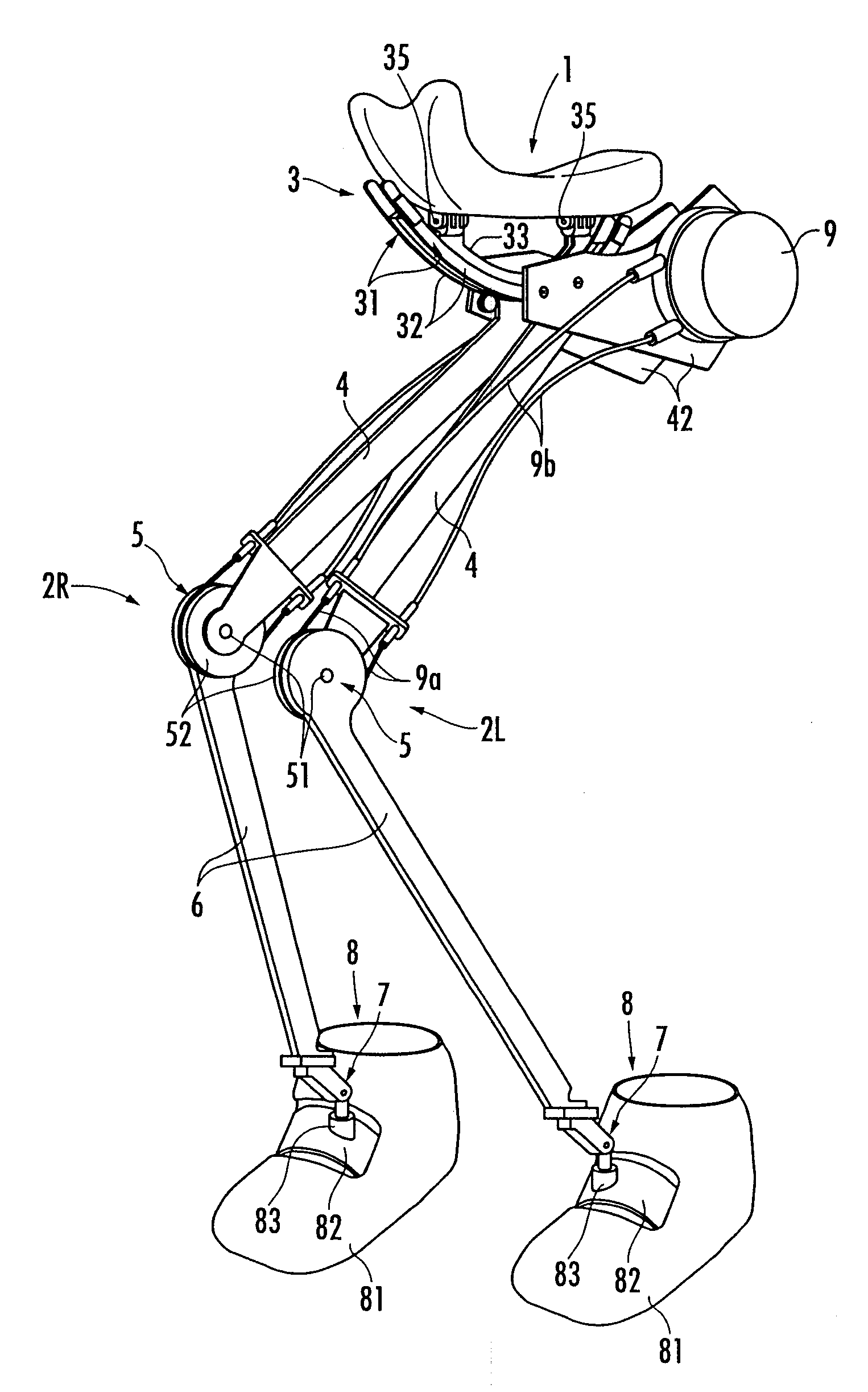 Walking assisting device