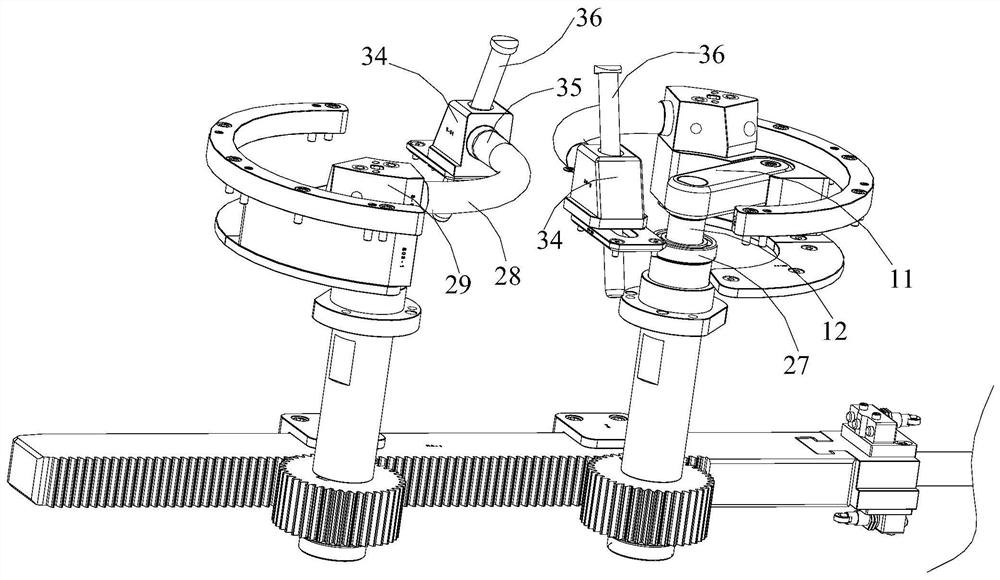 Core pulling mechanism and elbow plastic processing mold using same