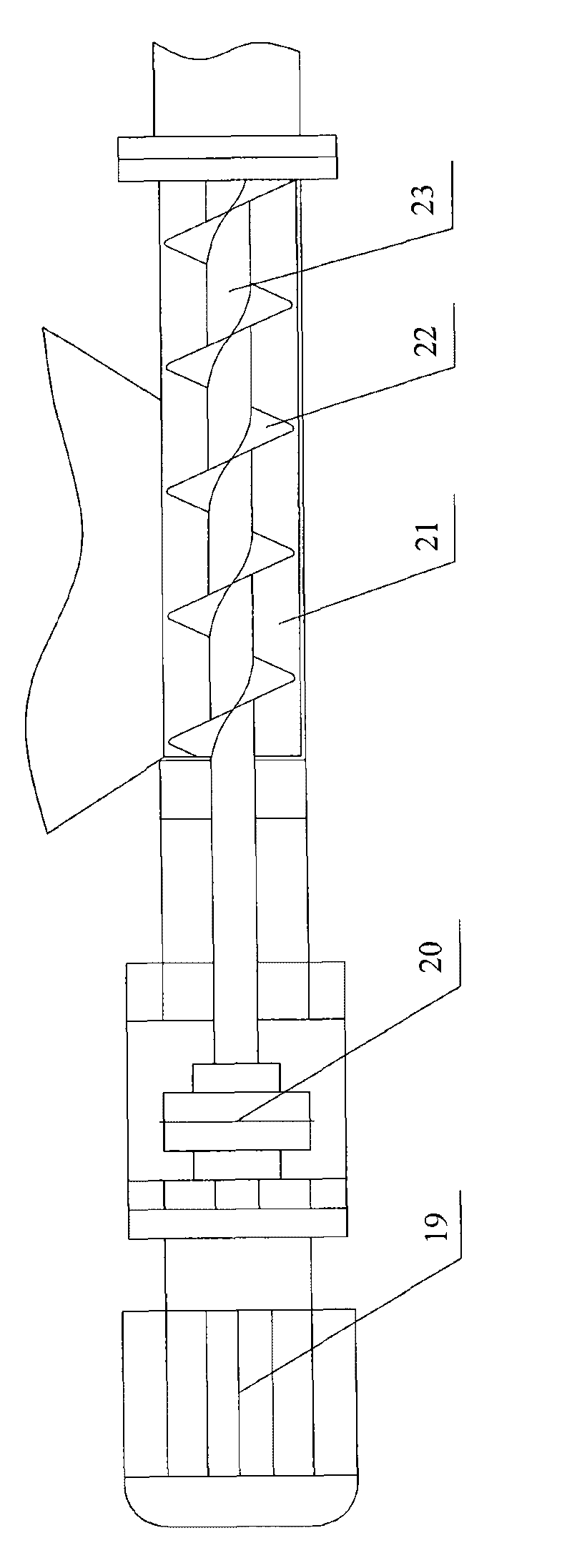 Stirring conveying device for polystyrene granule foaming cement composite material