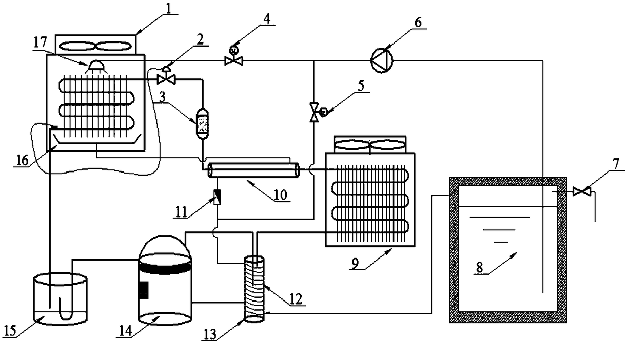 Energy and water saving type hot water spraying and defrosting system