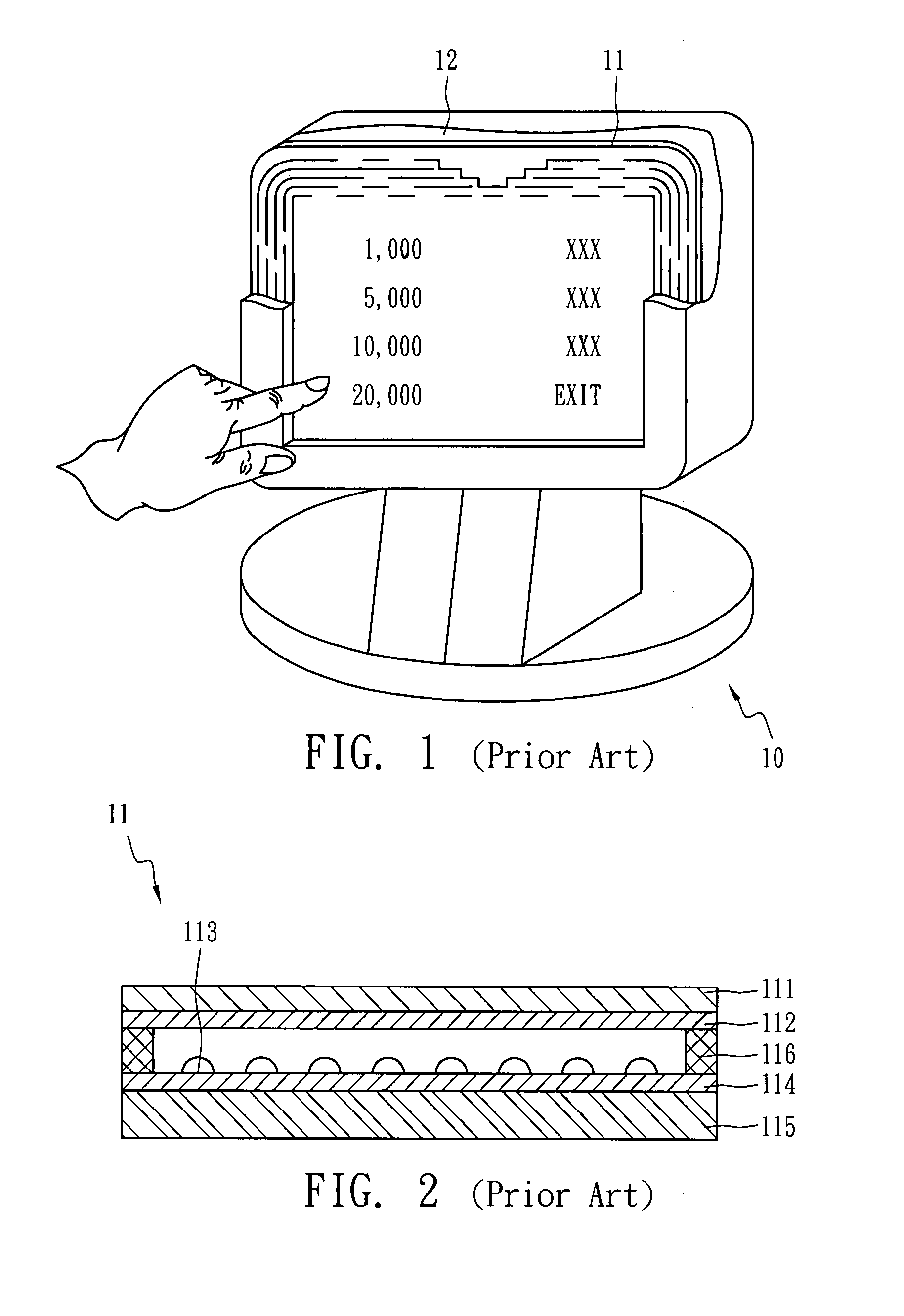 Light transmission touch panel and manufacturing method thereof