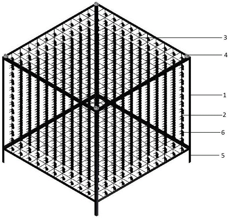 Sea-bottom ear-hanging cultivation method and device for patinopecten yessoensis