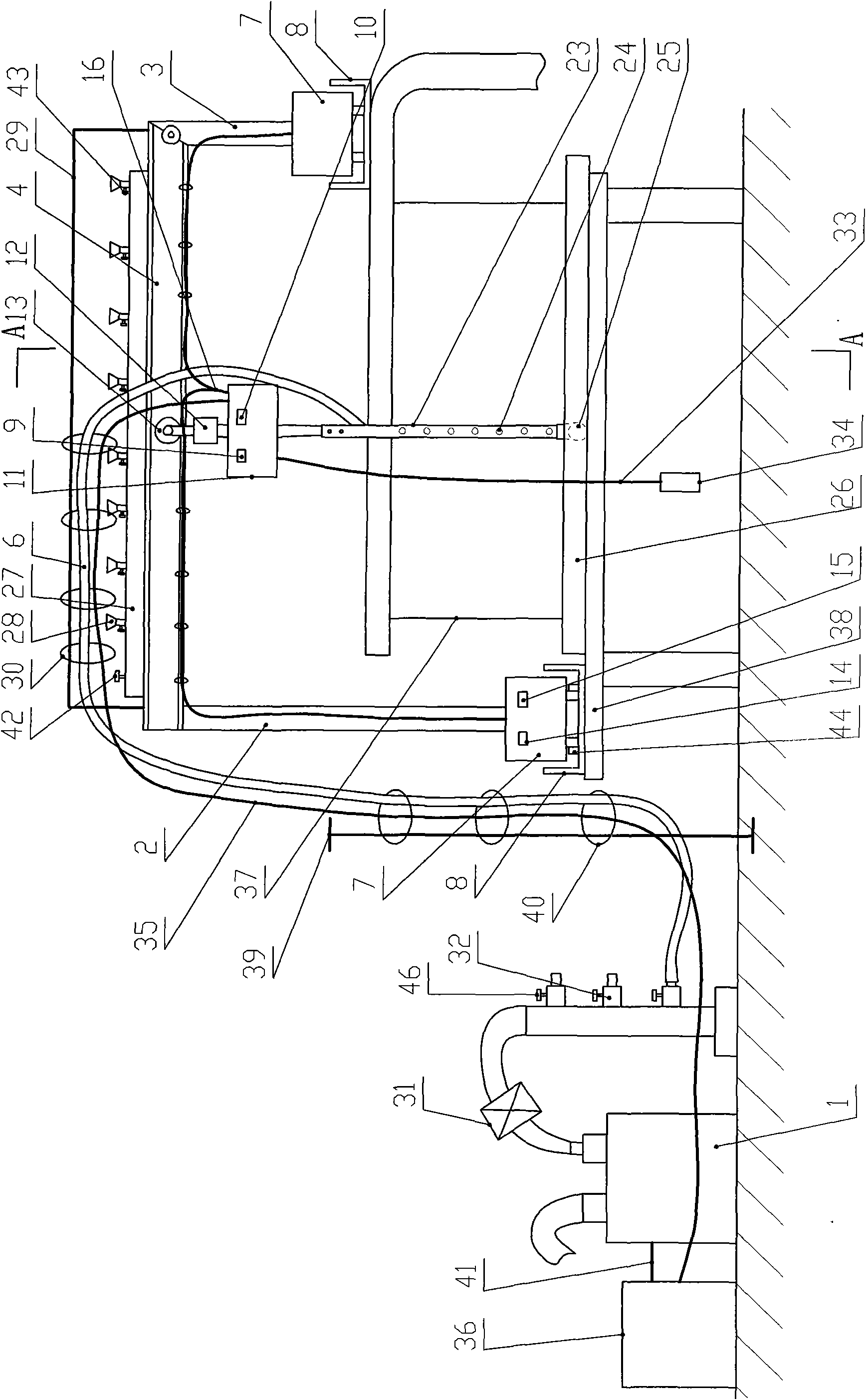 Air cooling condenser high-pressure door type or cantilever type track automatic cleaning device