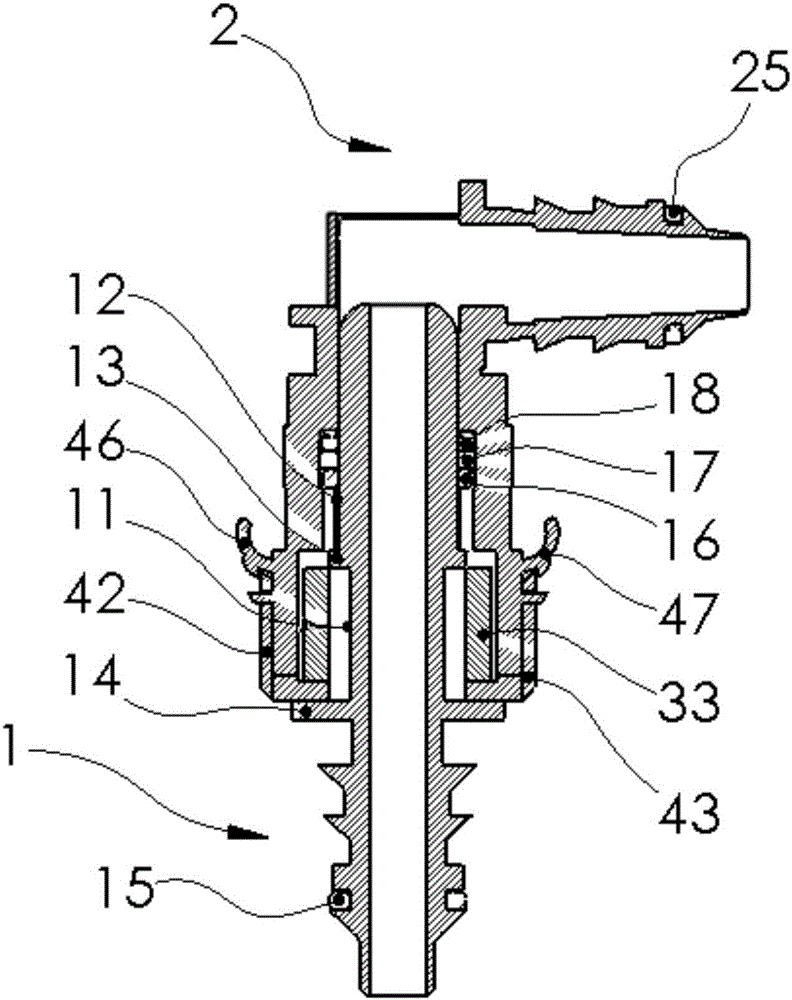 A push-button quick connector with dustproof function