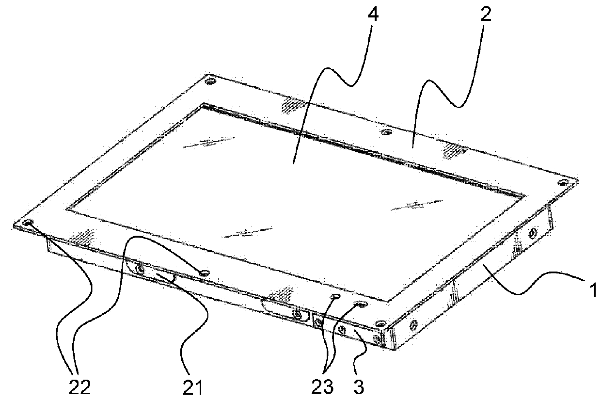 Housing for holding a flat screen