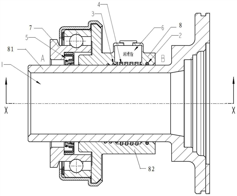 A release bearing provided with a lubricating structure and a lubricating method thereof