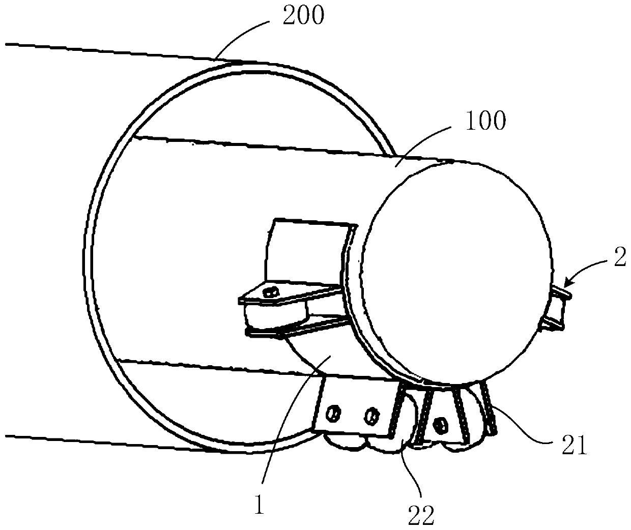 Pipe cable hoop and pipe cable laying assembly