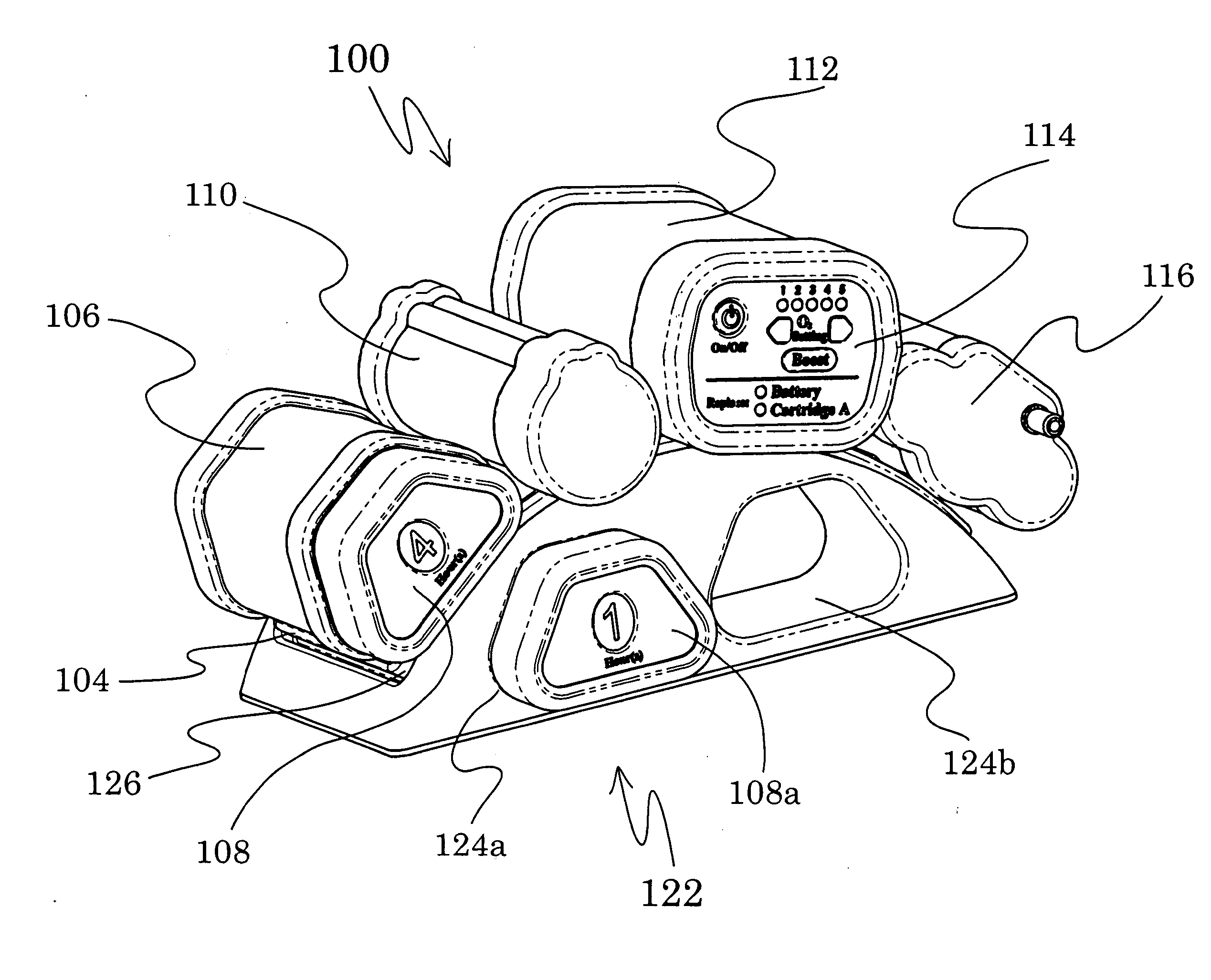 Ambulatory oxygen concentrator containing a power pack