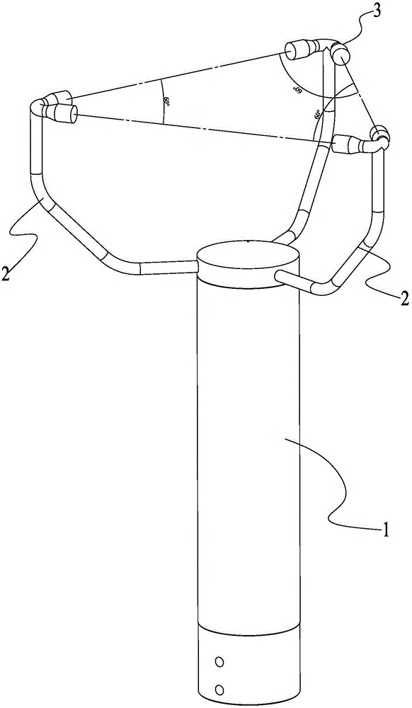 Triangular-array ultrasonic wind detecting sensor