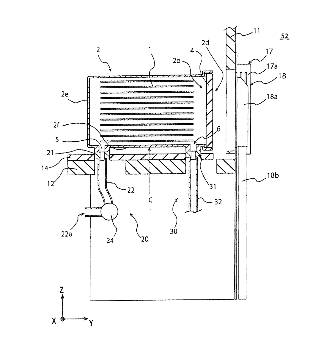 Load port device and cleaning gas introducing method into a container on a load port