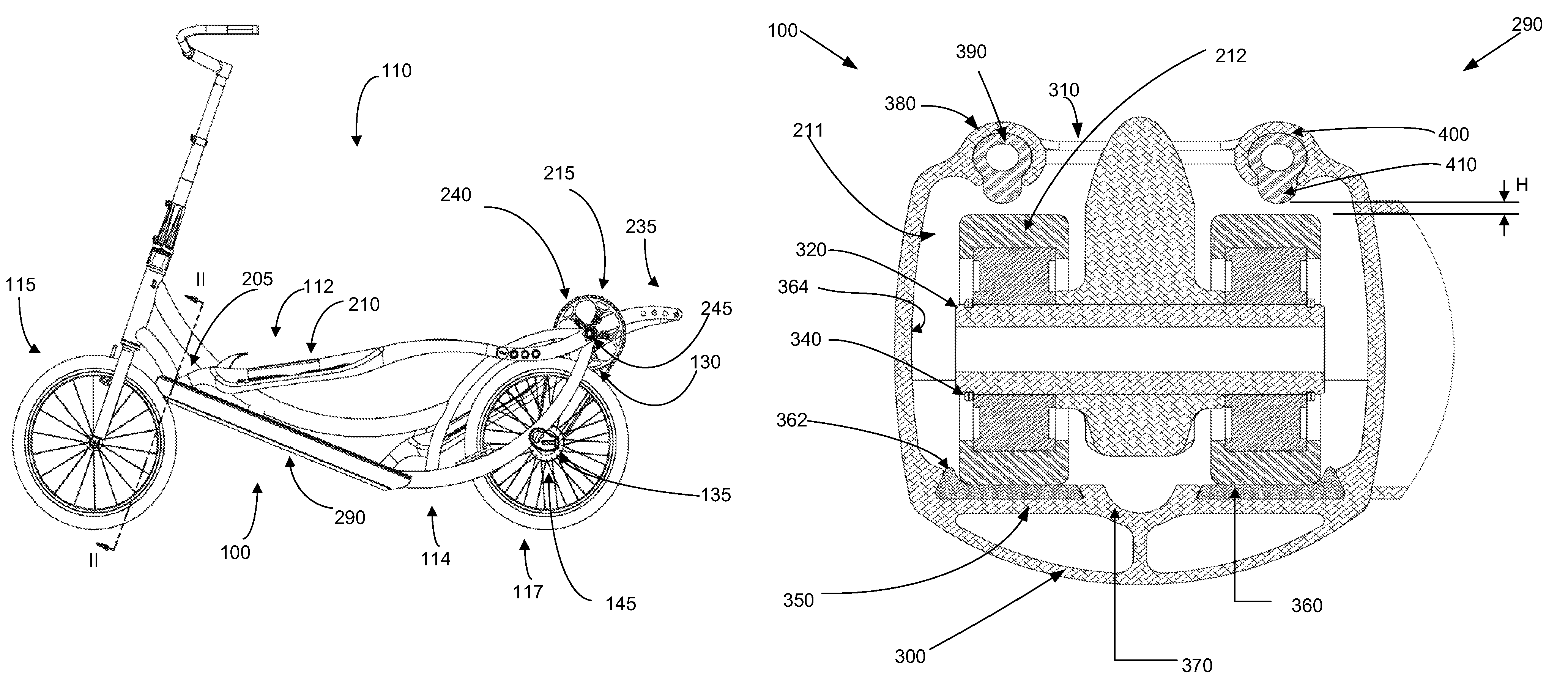 Interlocking guide tracks for elliptical bike and method of use