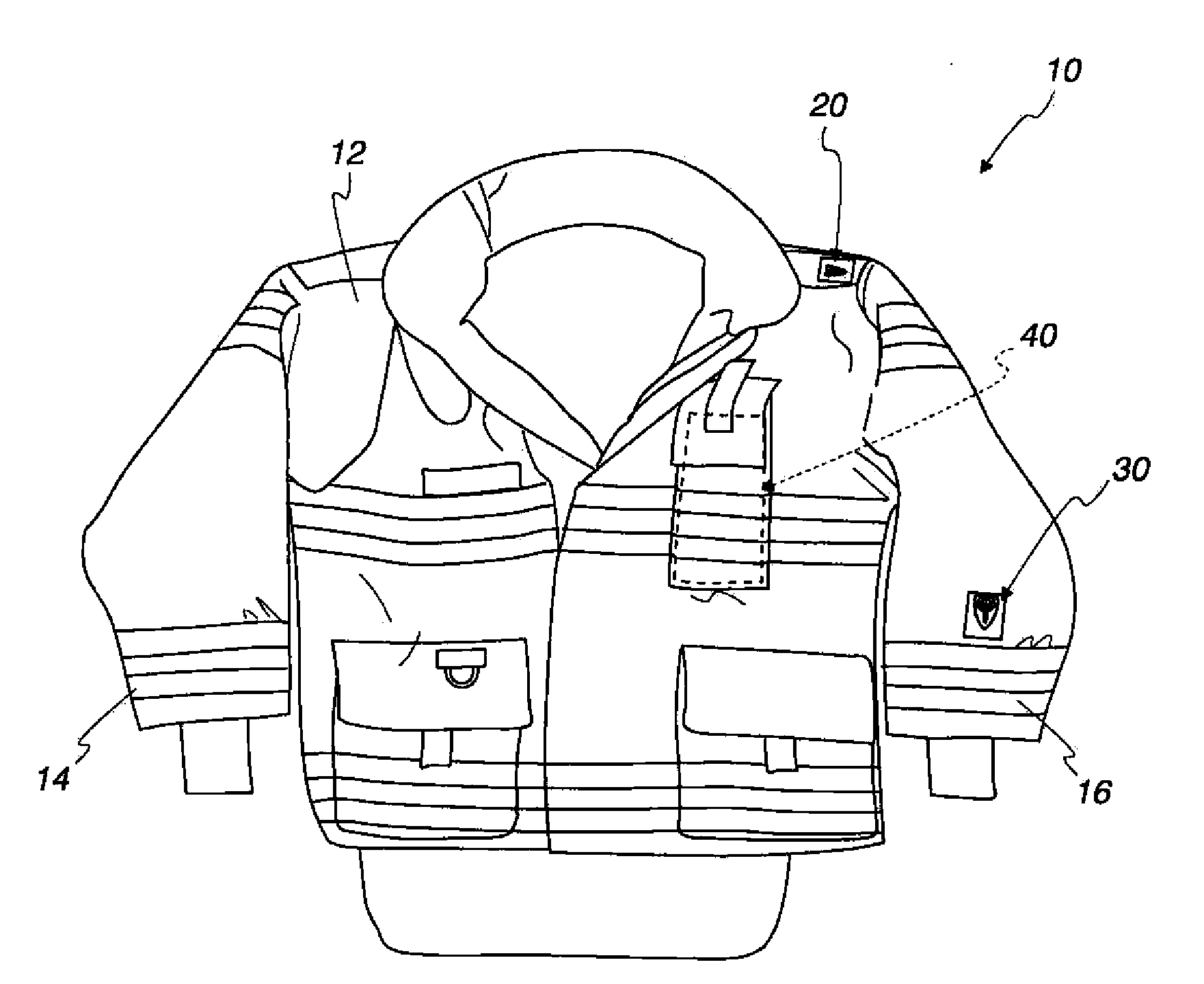 Sensor equipped flame retardant clothing