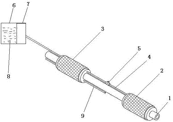 Pressure filtration type hole sealing device for rapidly-hardened mine and using method thereof