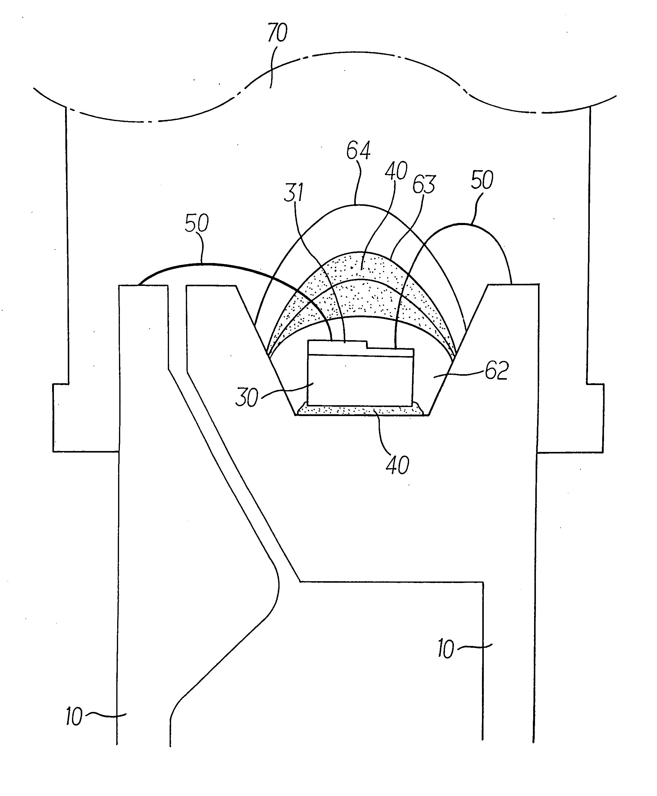 LED chip capping construction