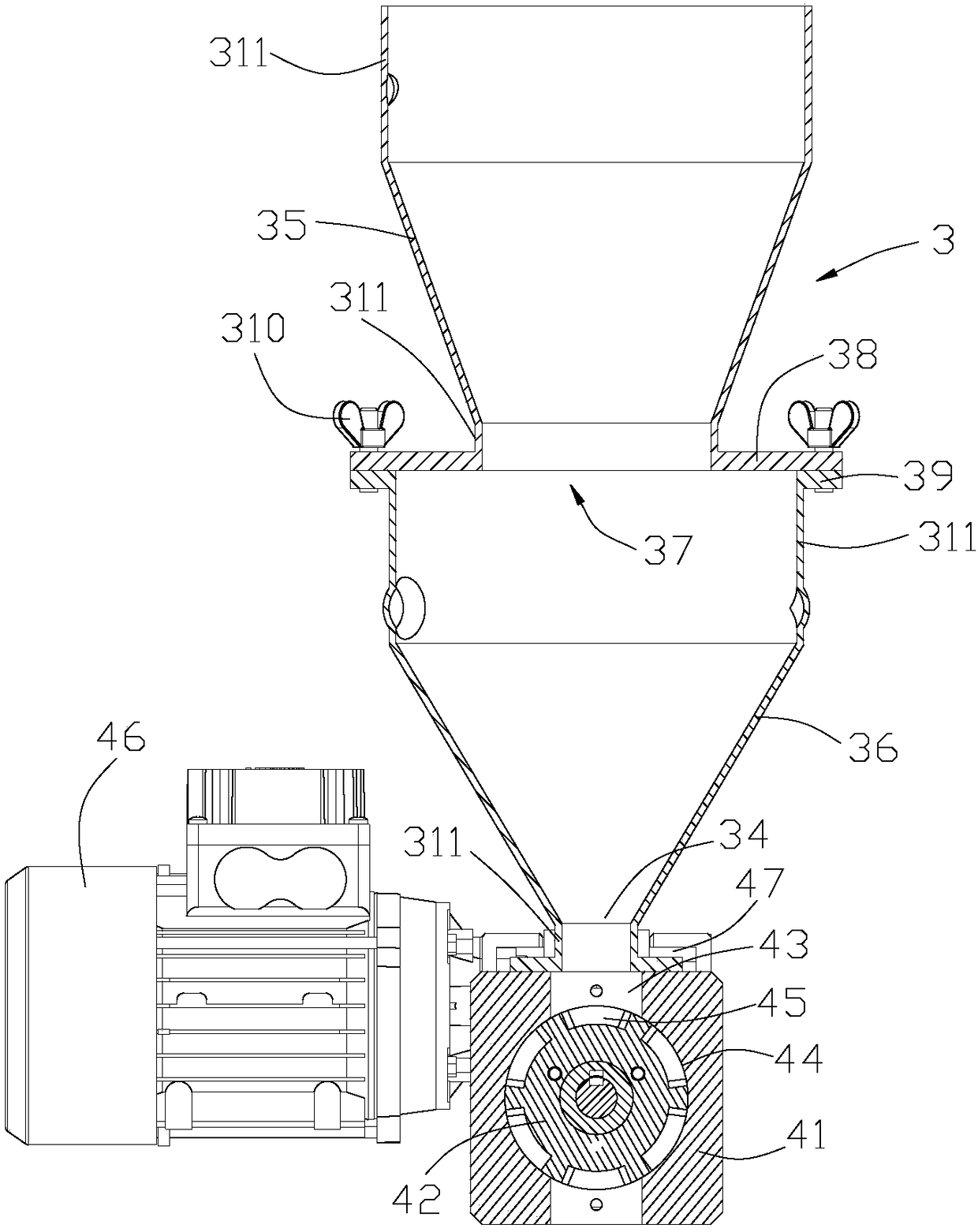 Ultra-fine dynamic classification discharge device of dry ball mill system