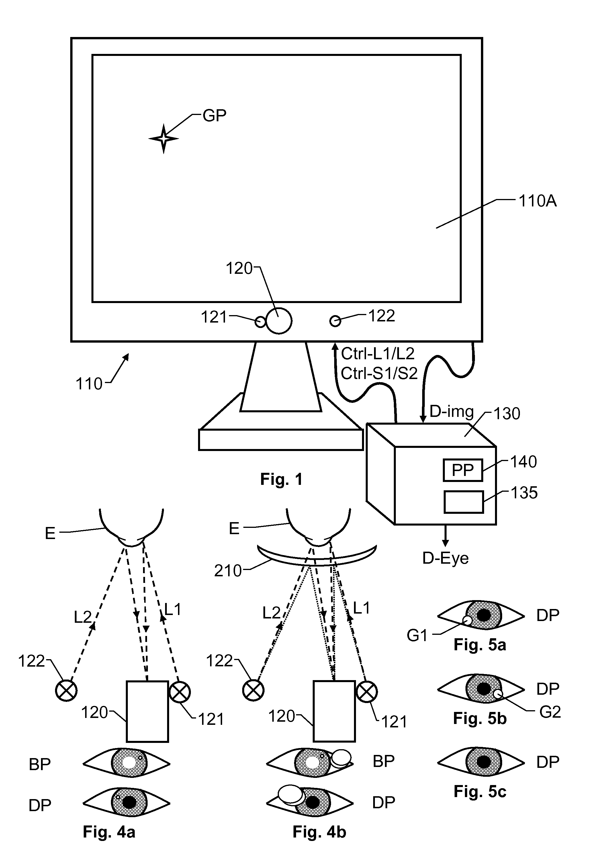 Eye/Gaze Tracker and Method of Tracking the Position of an Eye and/or a Gaze Point of a Subject