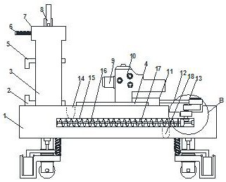 Machining device for parking garage gearbox shell