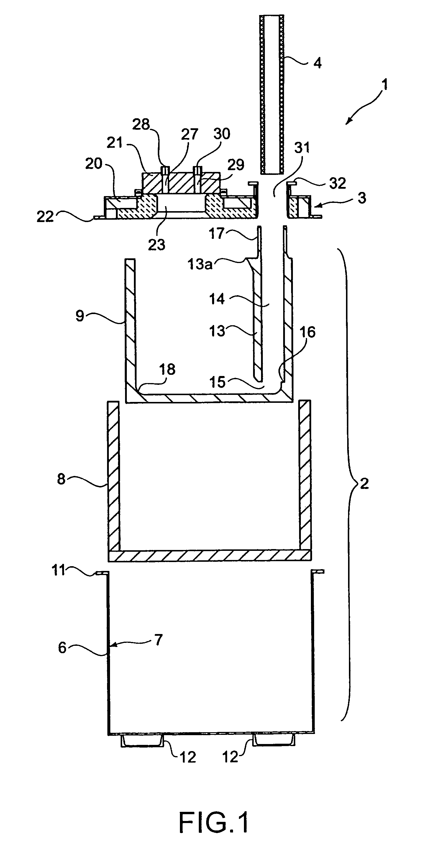 Container, storing bath and a method of producing the container