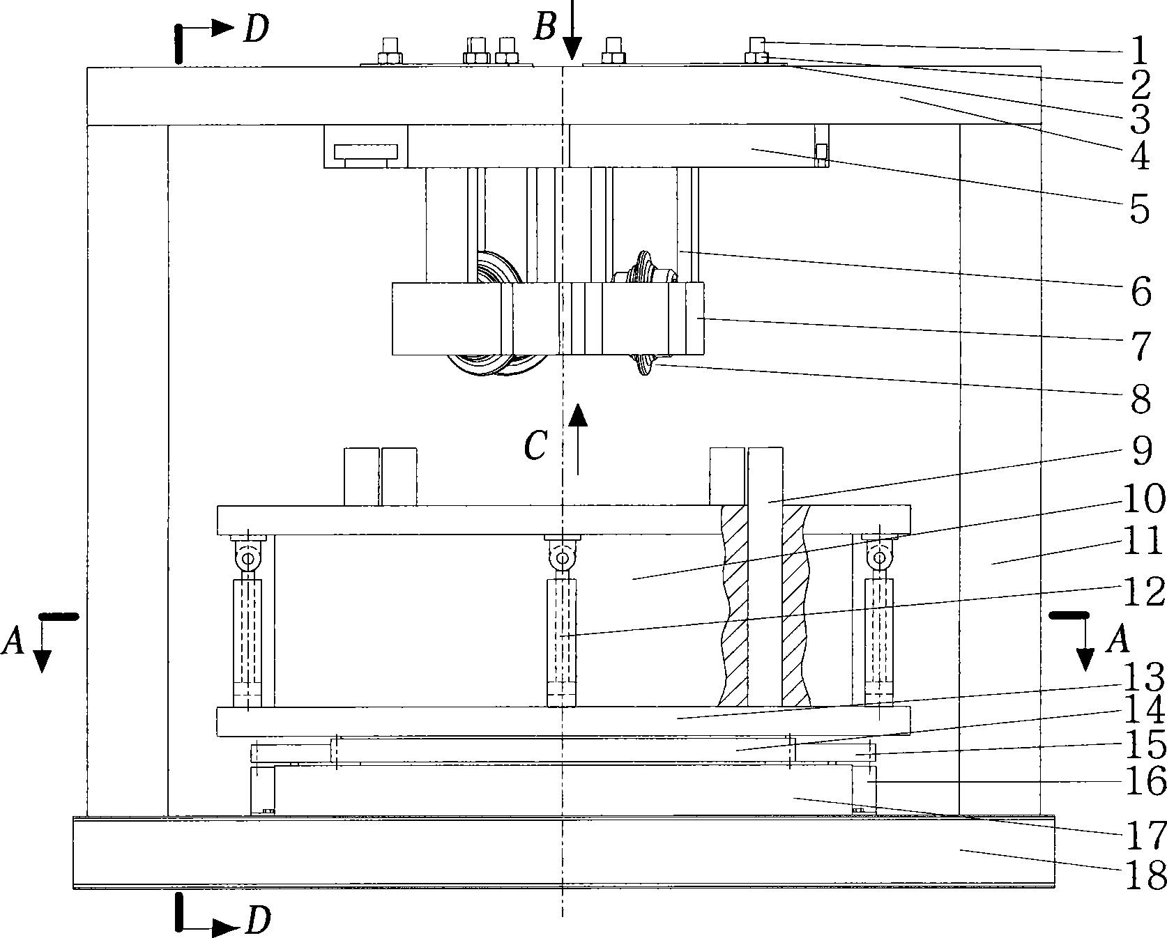 Position adjustable multi-hob rotary cutting test-bench