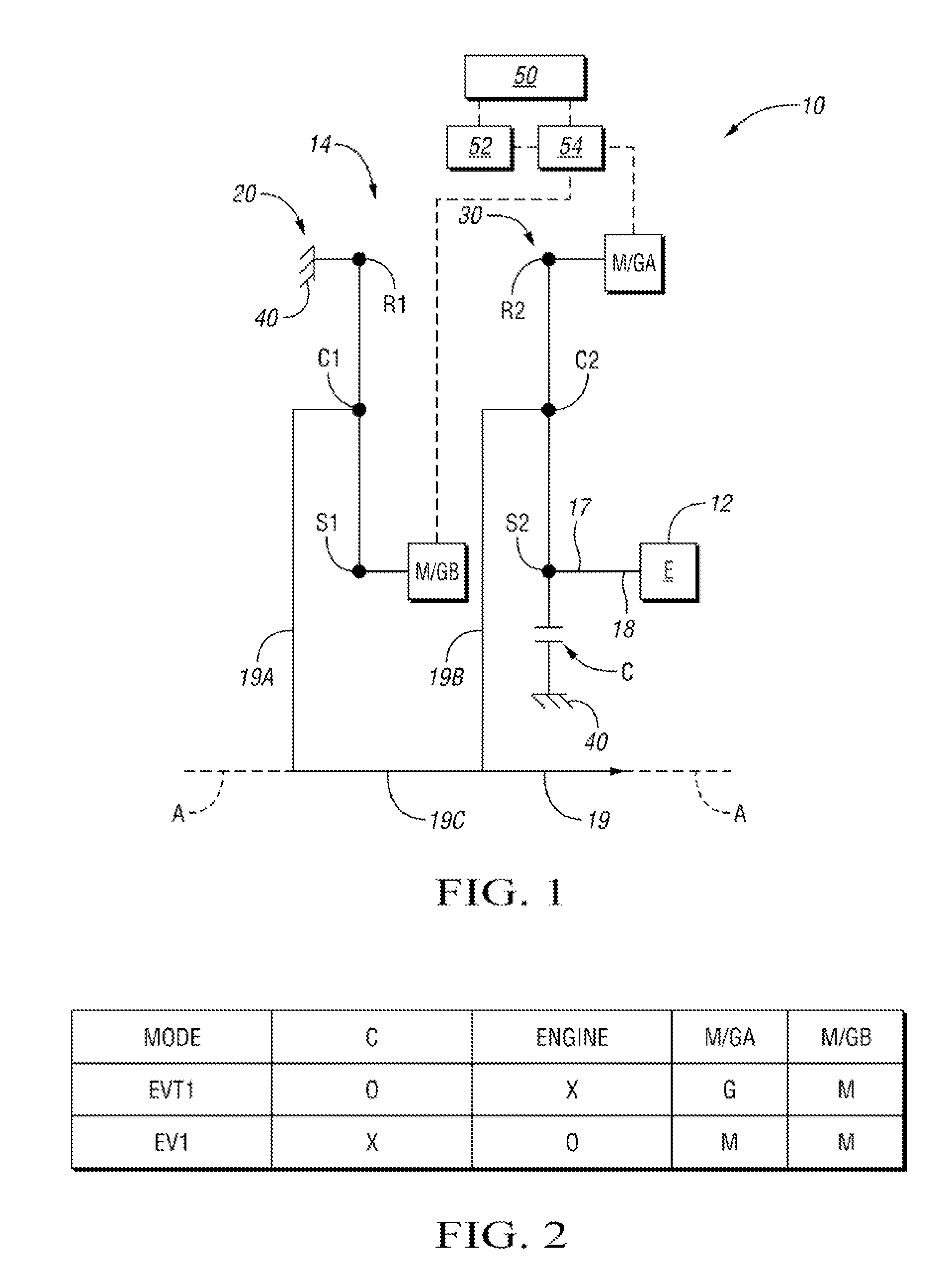 Single clutch, two planetary hybrid architecture