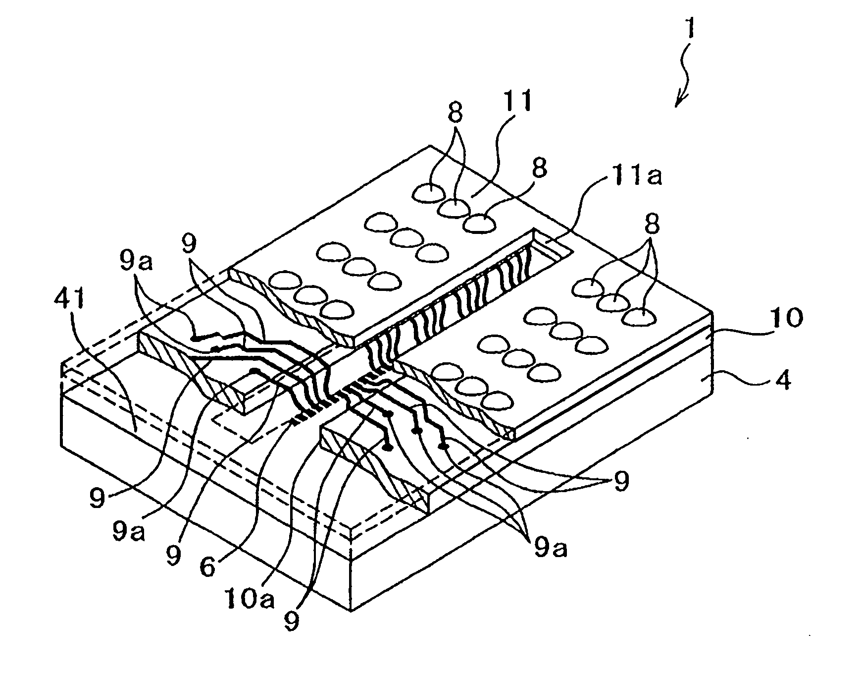 Fine pitch grid array type semiconductor device