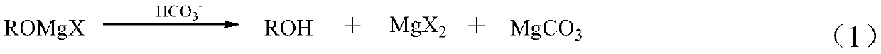 Process for preparing alcohol substance by hydrolyzing metal organic product