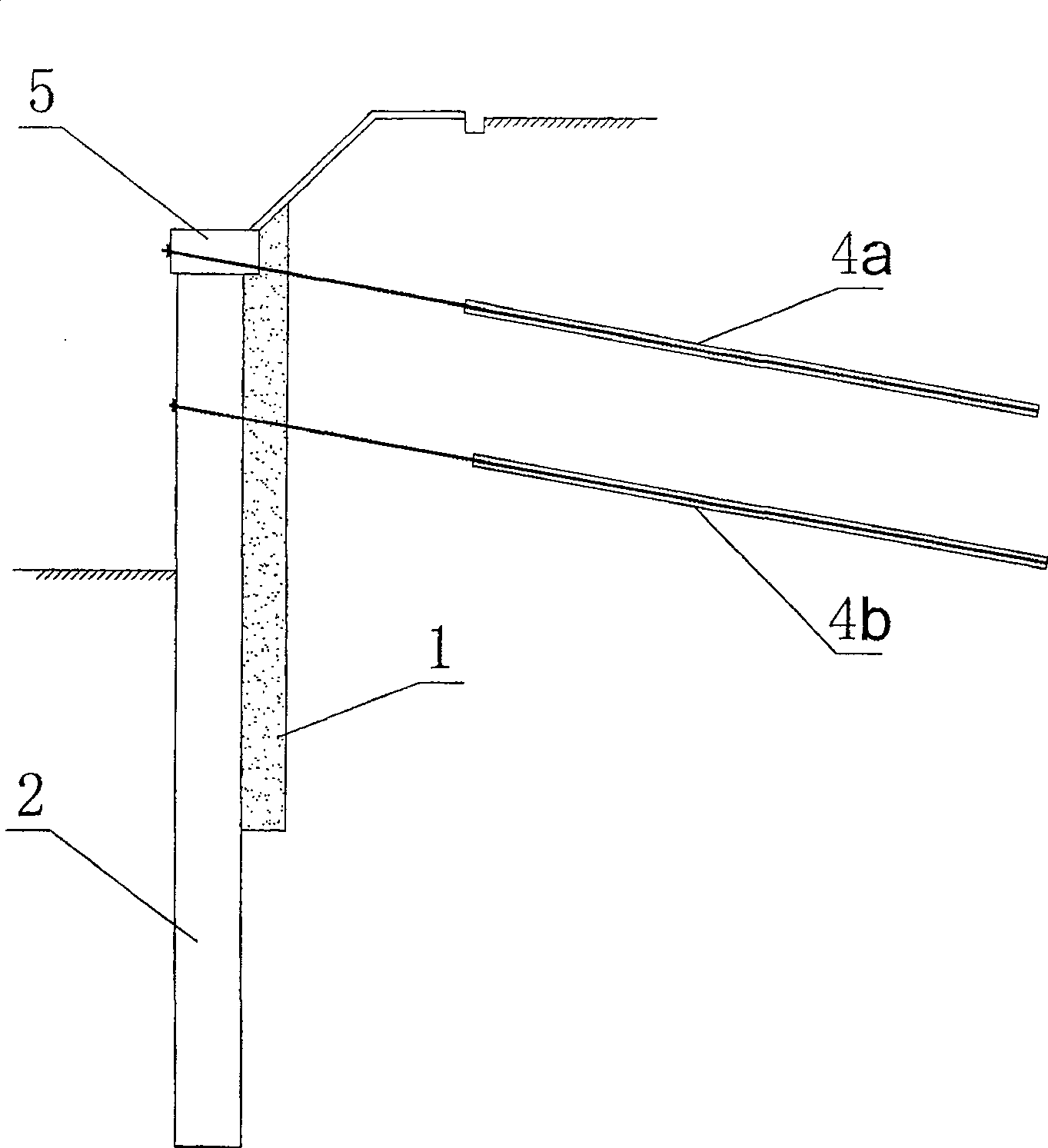 A pile-anchor foundation ditch supporting construction method