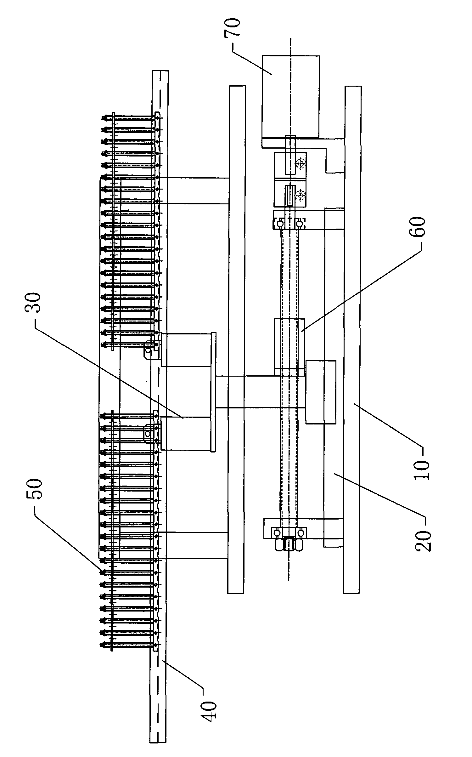 Double-row track feed type system for specific feeding of vertical LED lead frame