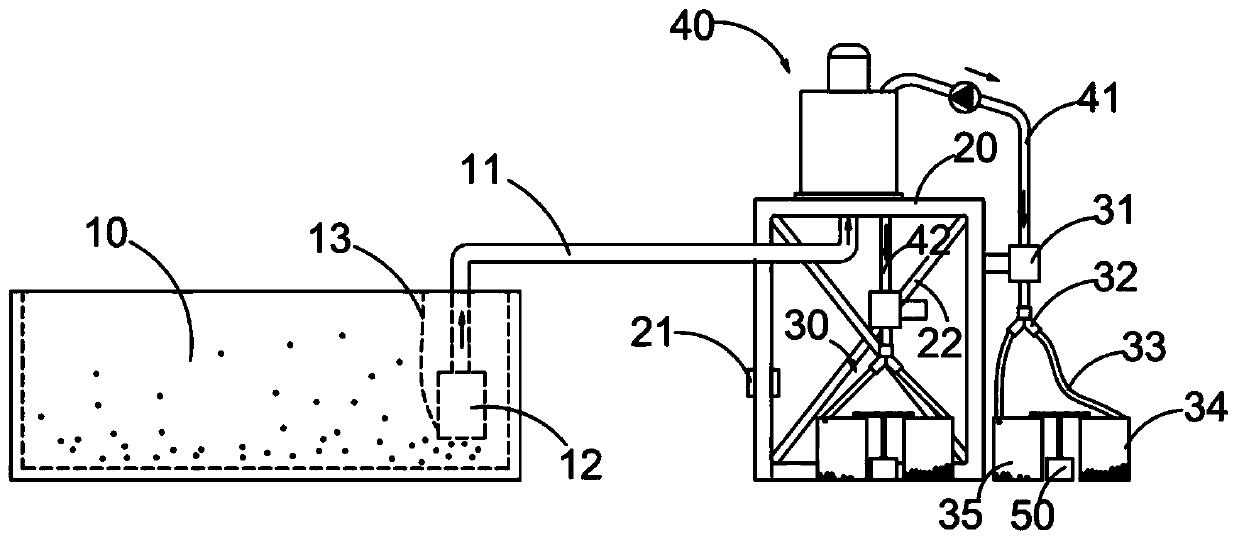 Collecting and separating assembly device for fish eggs and collecting method