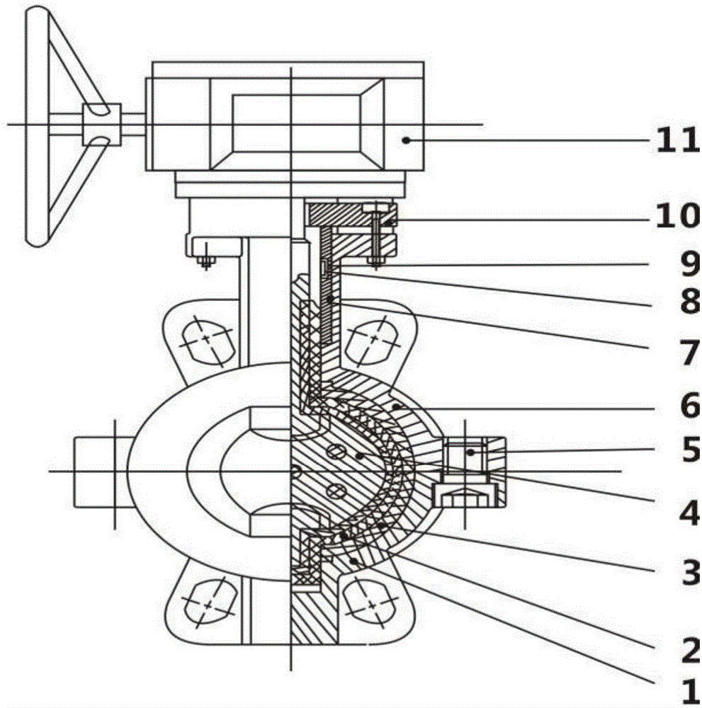 Fluorine butterfly valve