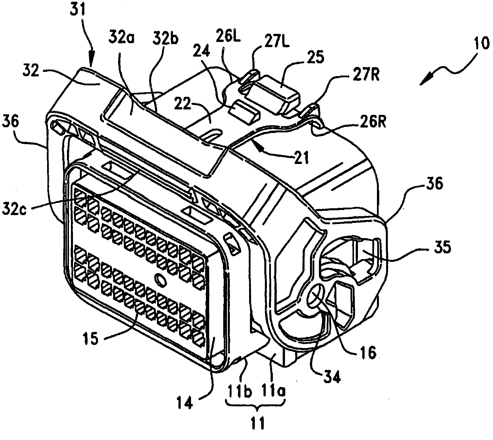 Connector with lever