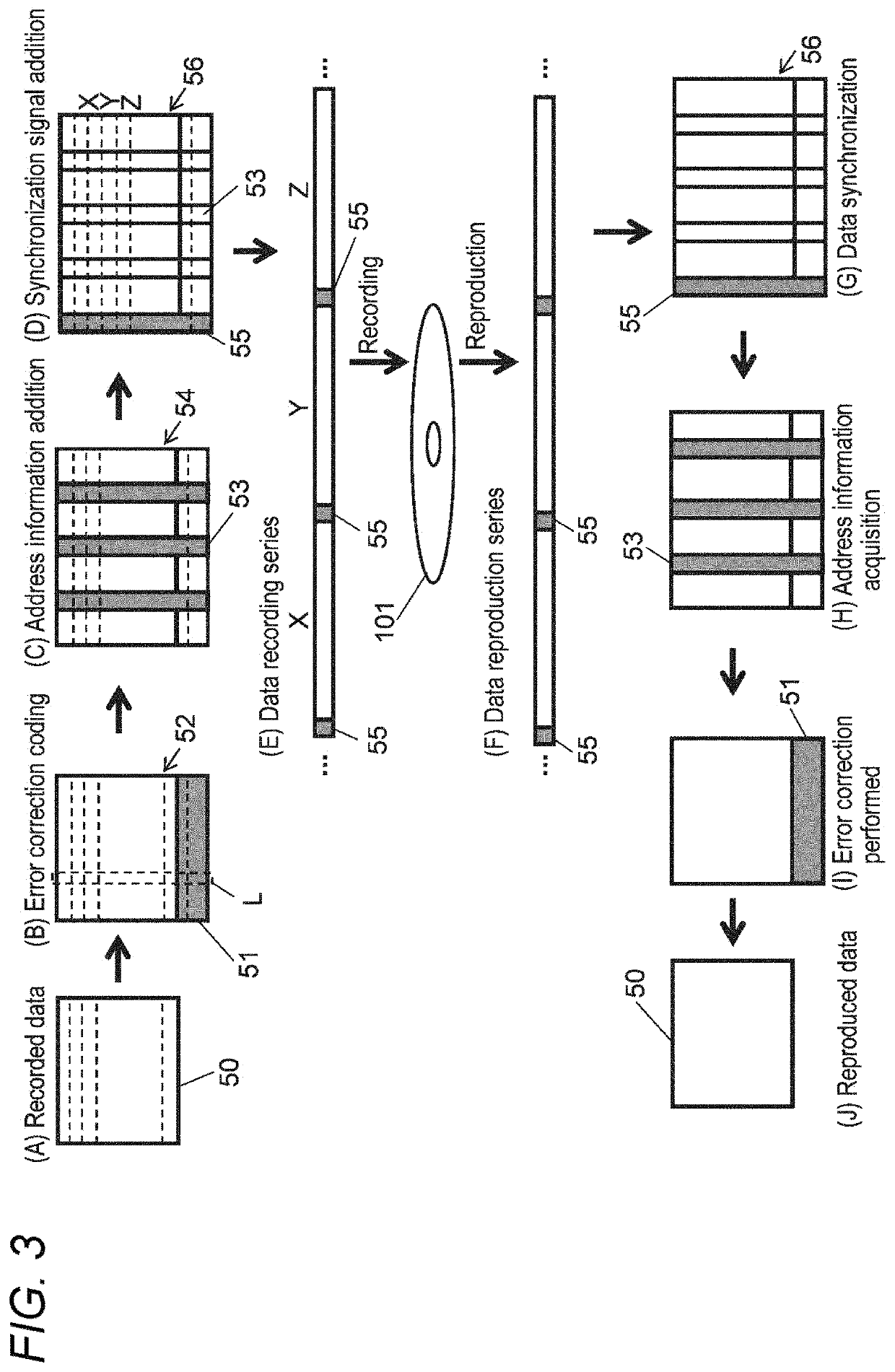 Information recording device and data erasing method