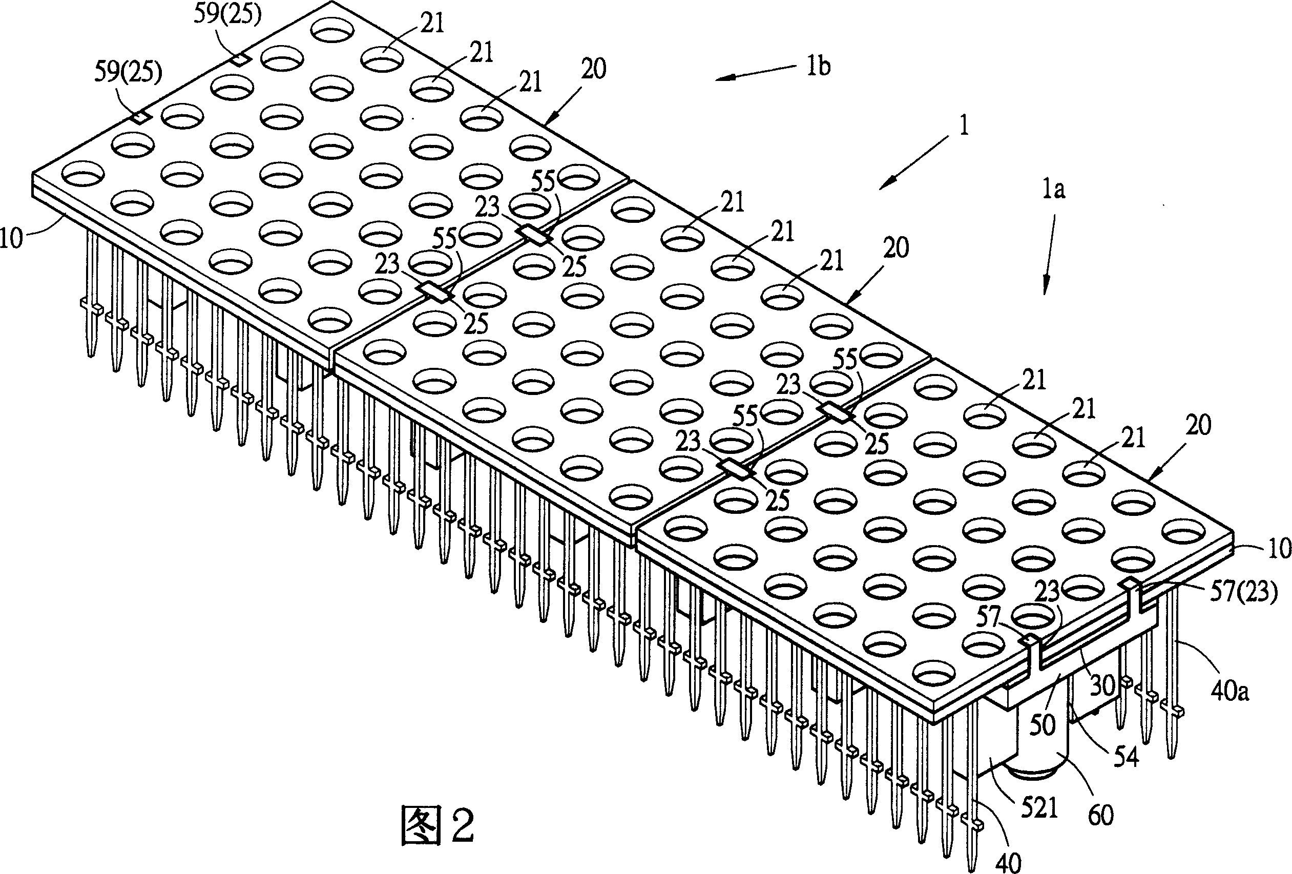 Module device of LED point matrix display