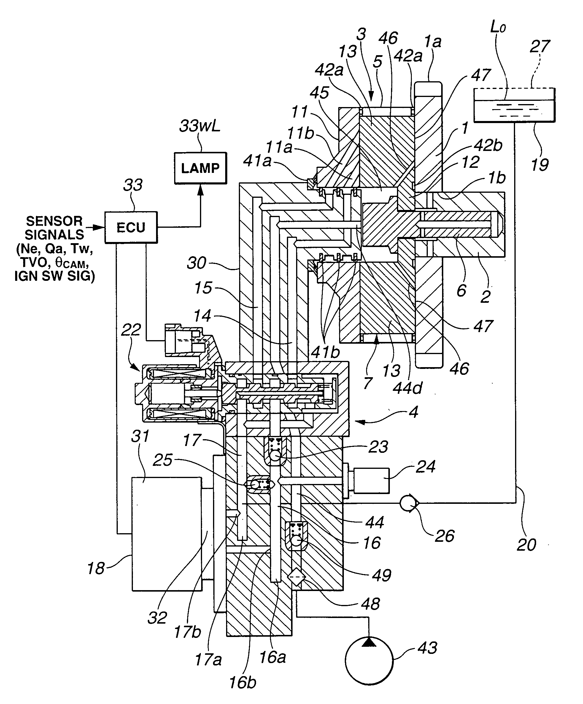 Variable valve timing control system of internal combustion engine