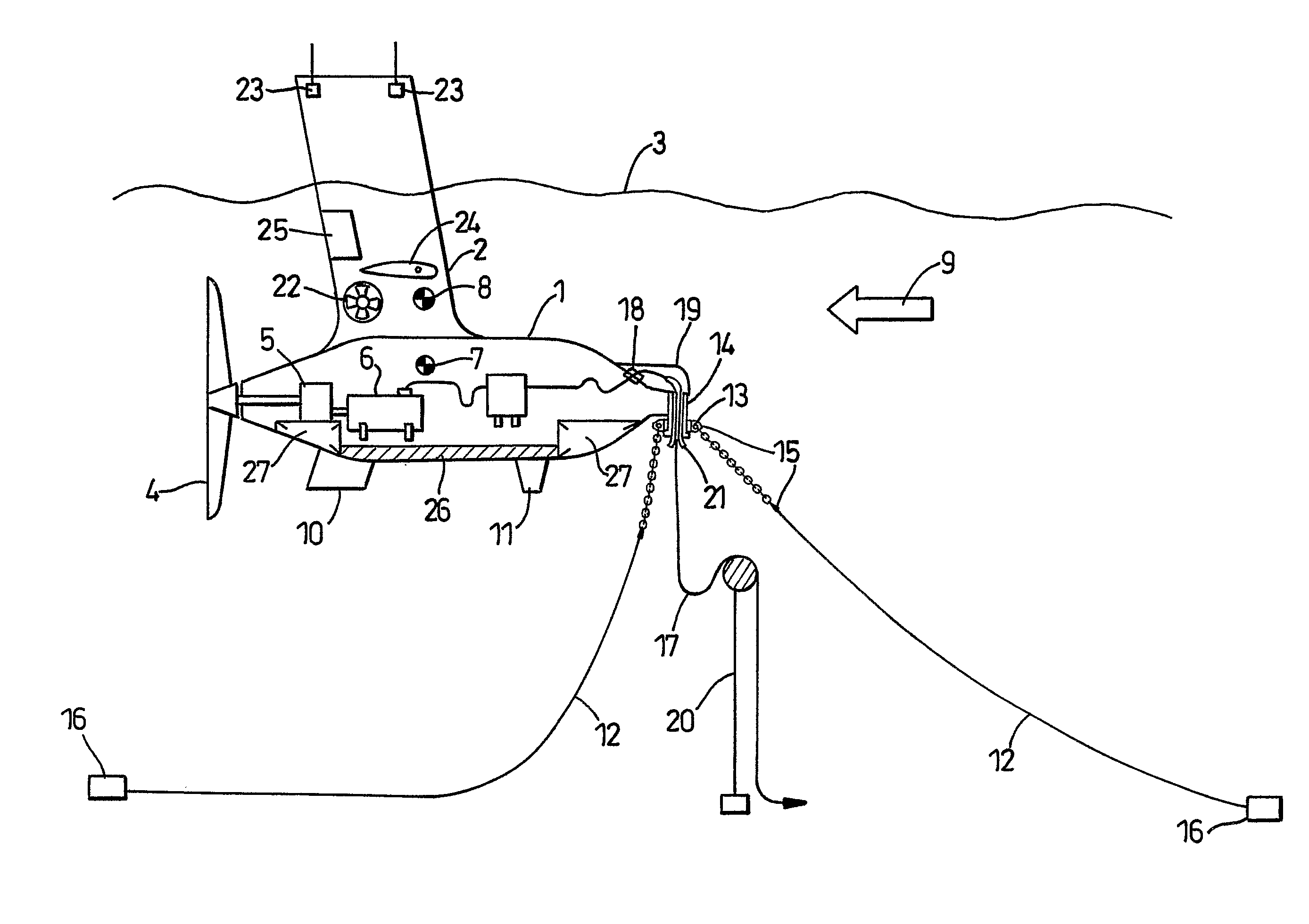 Floating Apparatus for Deploying in Marine Current for Gaining Energy