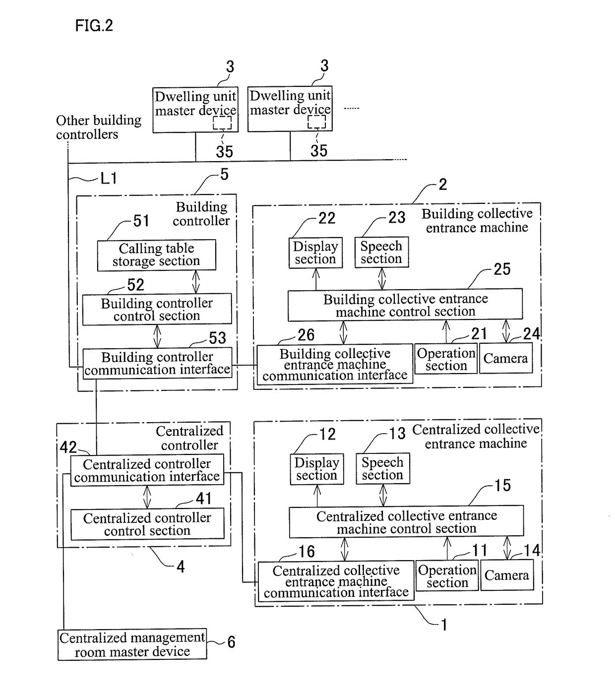 Multiple dwelling house interphone system