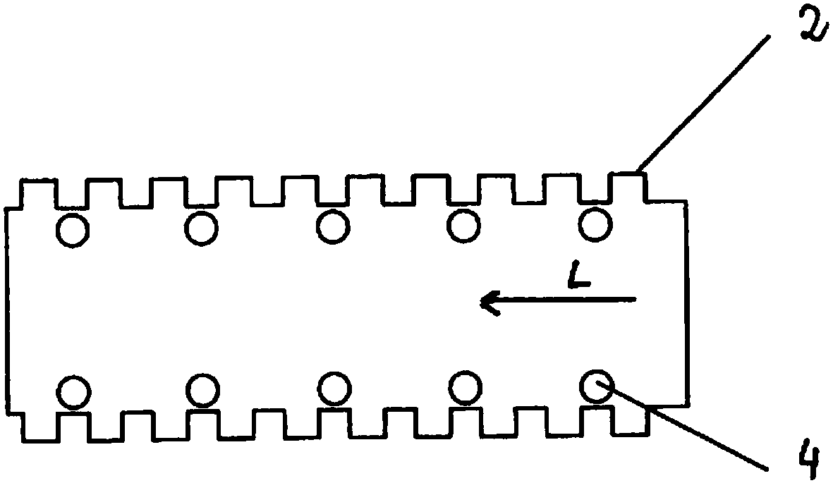 Resin line with peripheral openings