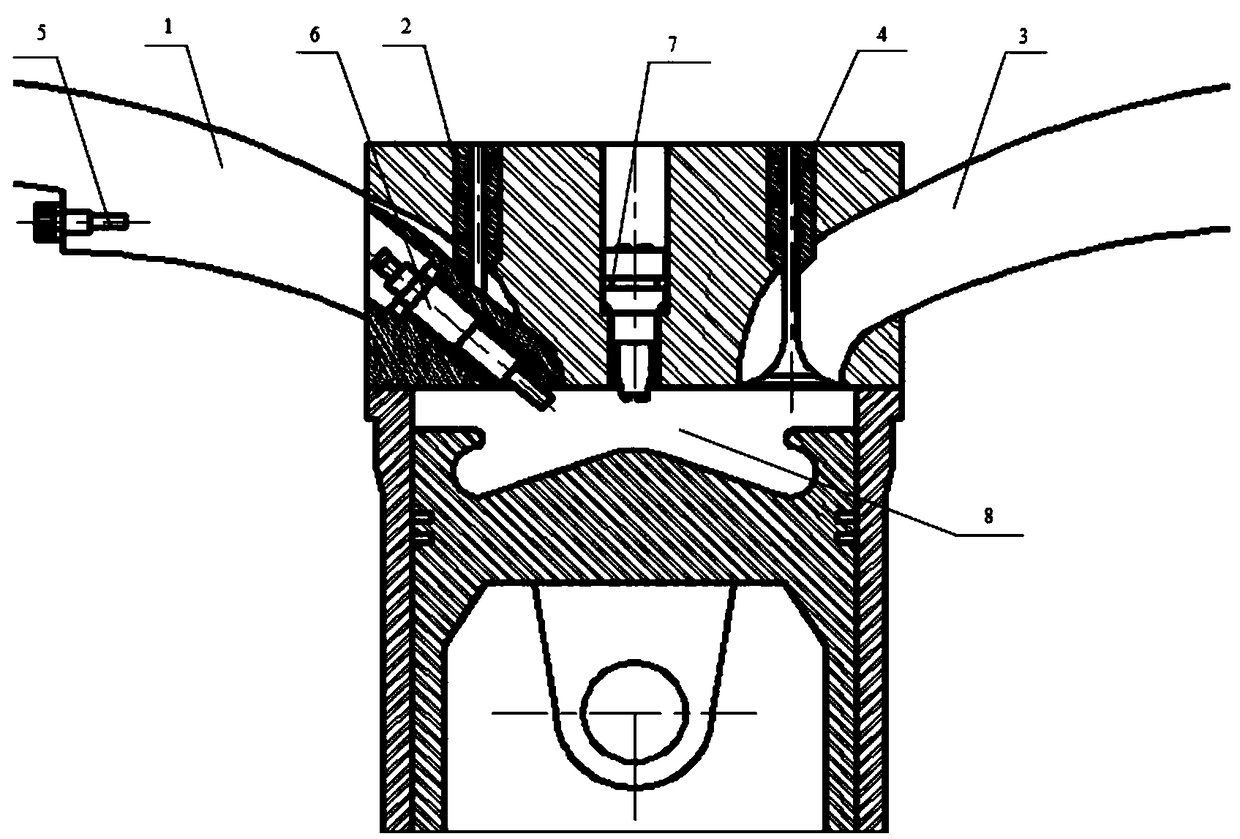 Combined air supply dual-fuel engine system with dual-needle valve fuel injector and combustion method