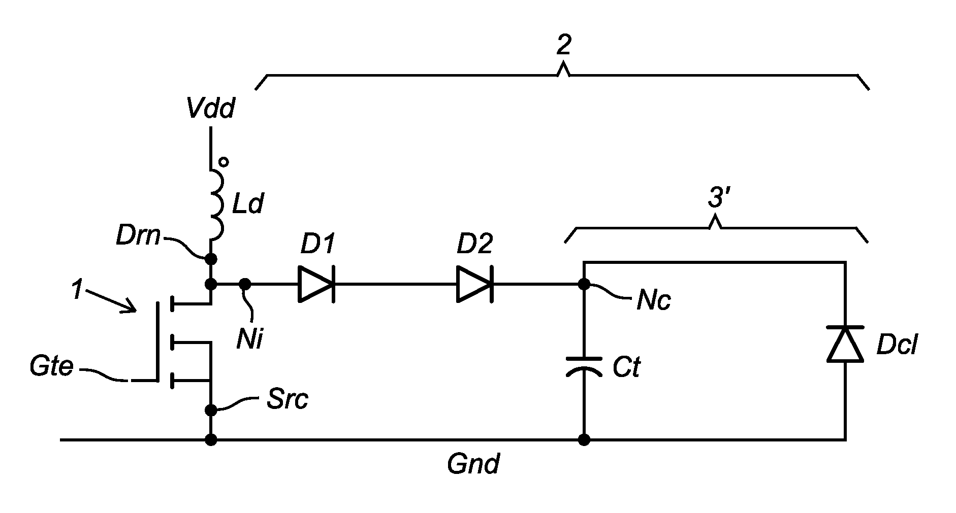 Electronic device comprising RF-LDMOS transistor having improved ruggedness