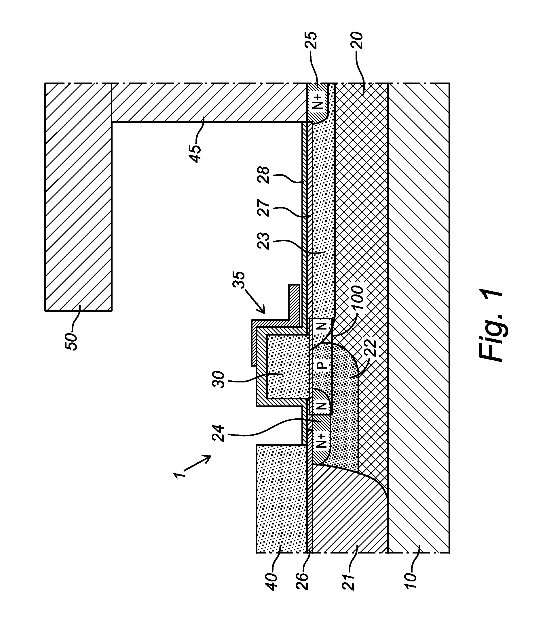 Electronic device comprising RF-LDMOS transistor having improved ruggedness