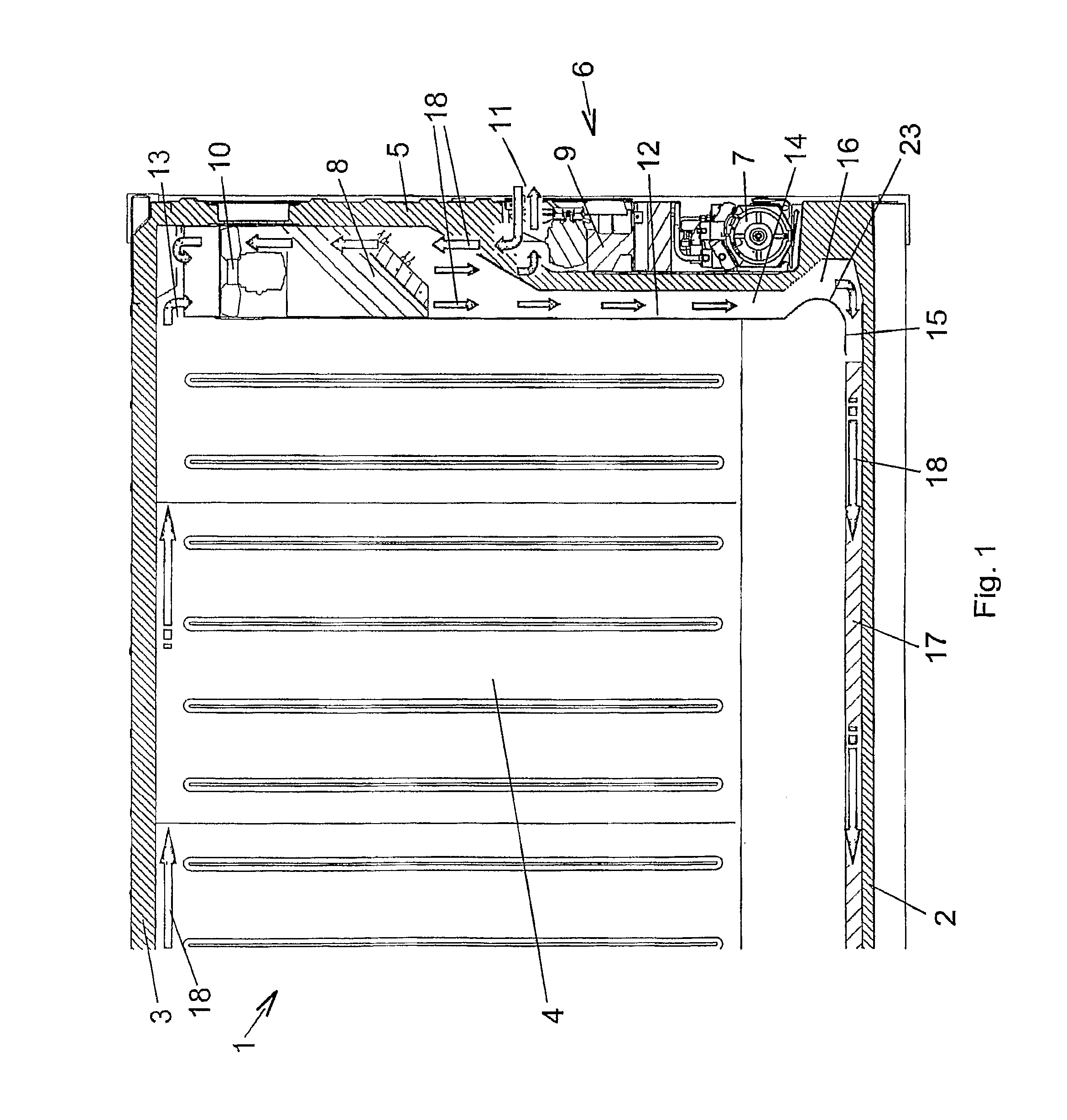 Container with air guide