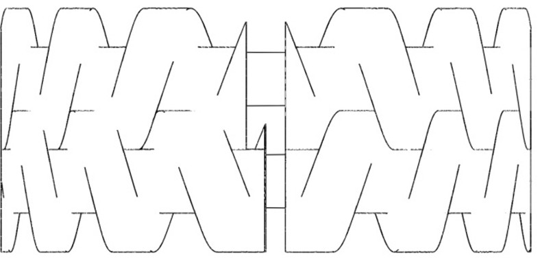 Double-screw rotor set and vacuum pump