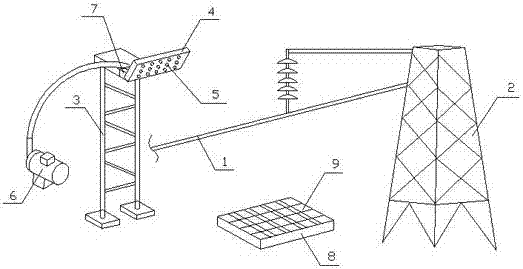 Ultra high voltage transmission line air gap rain flash test device and method