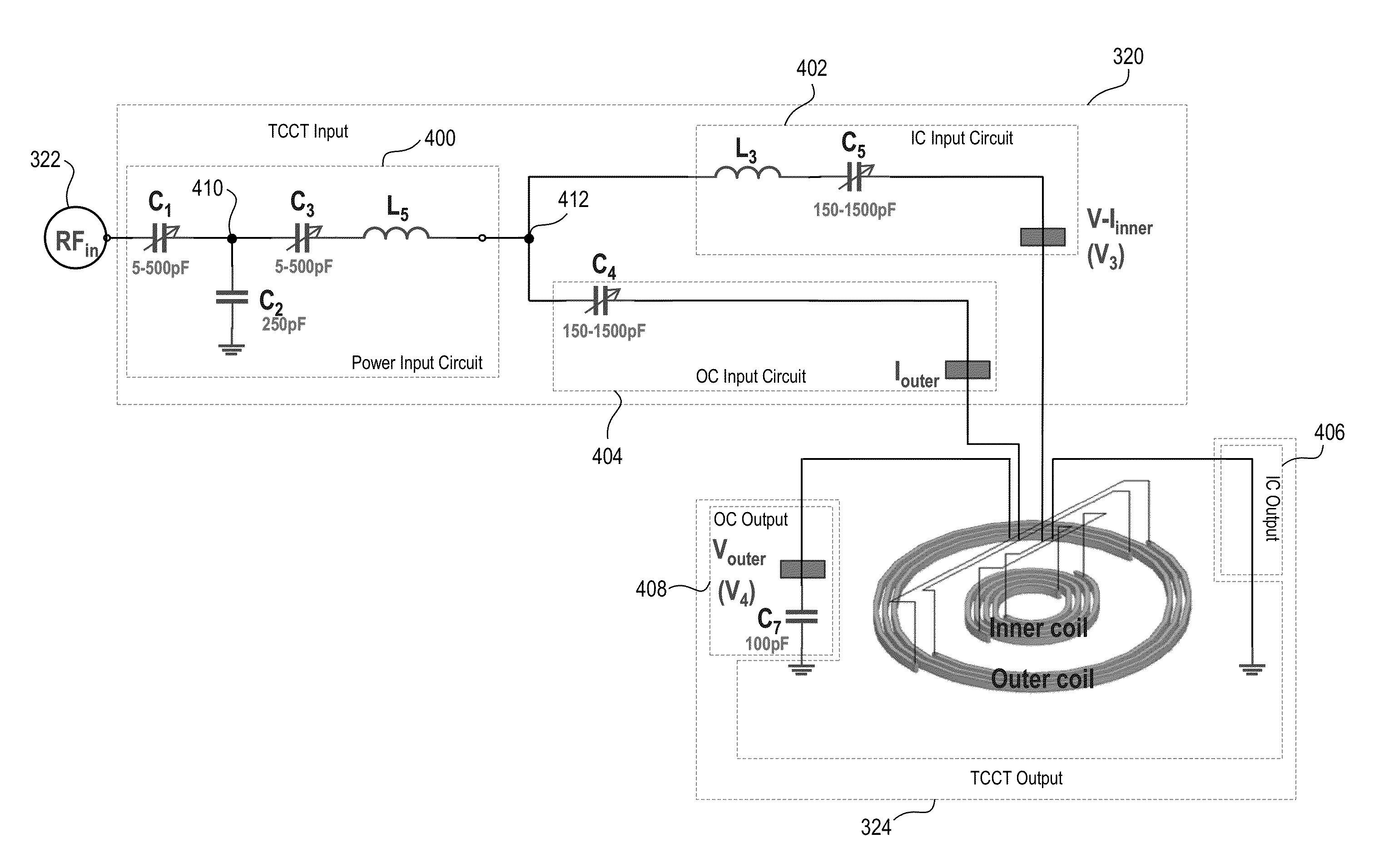 Tcct match circuit for plasma etch chambers