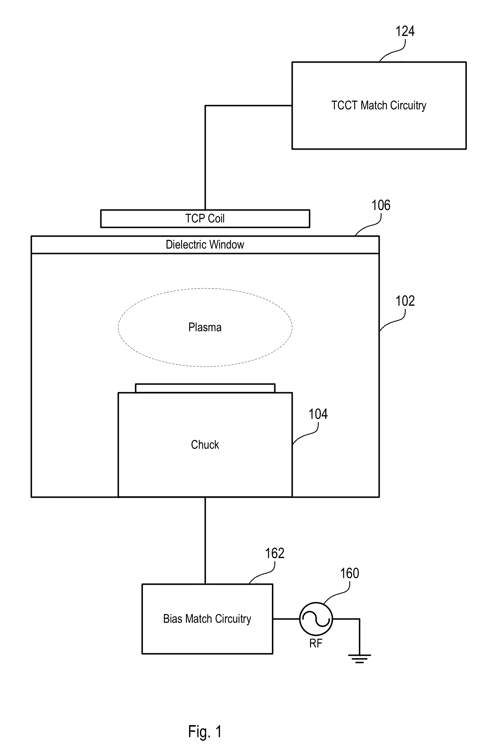 Tcct match circuit for plasma etch chambers