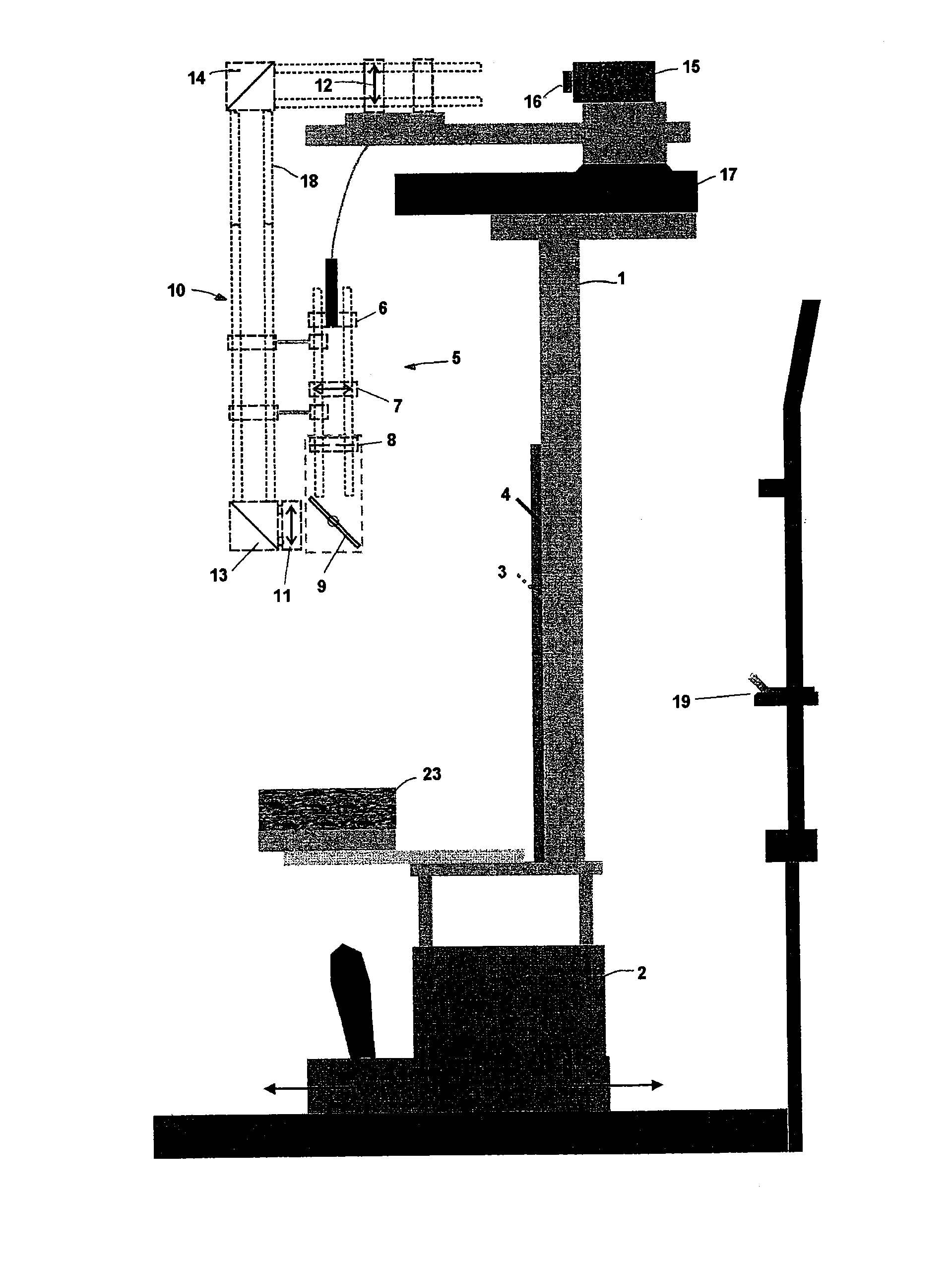 Instrument for rapid measurement of the optical properties of the eye in the entire field of vision