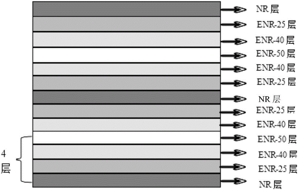 Wide-temperature-range high-damping blended rubber material and preparation method therefor