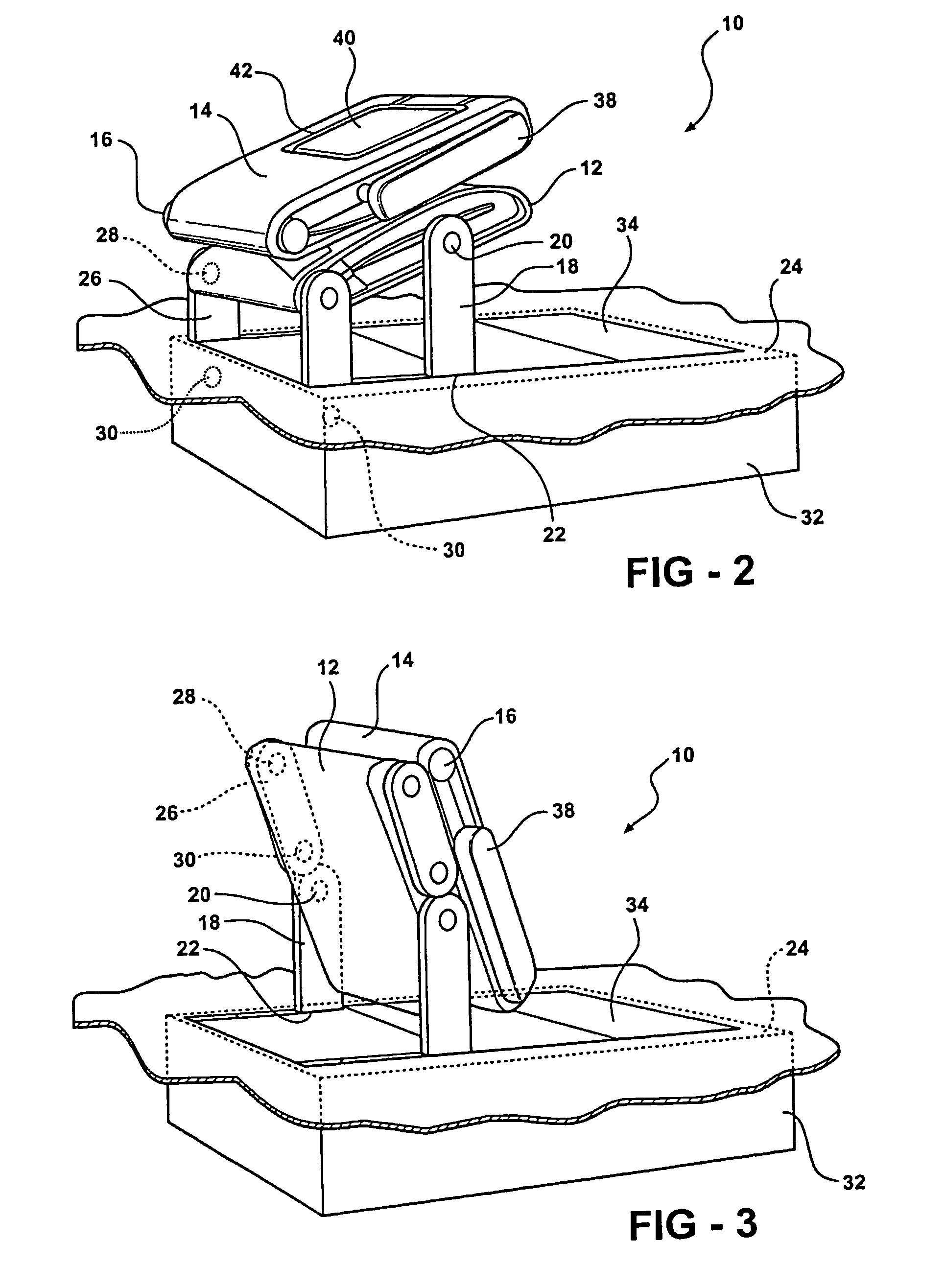 Fold flat stow in floor seat assembly with collapsible bolsters