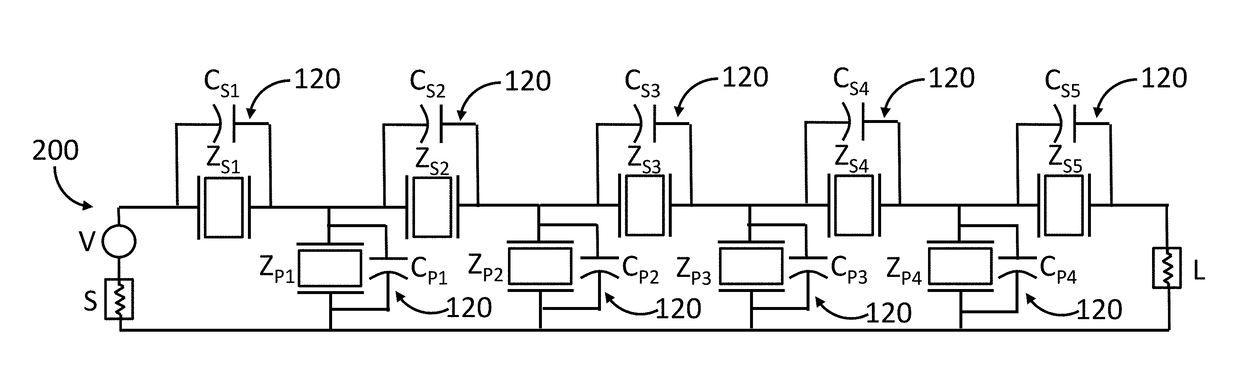 Acoustic wave filter with enhanced rejection