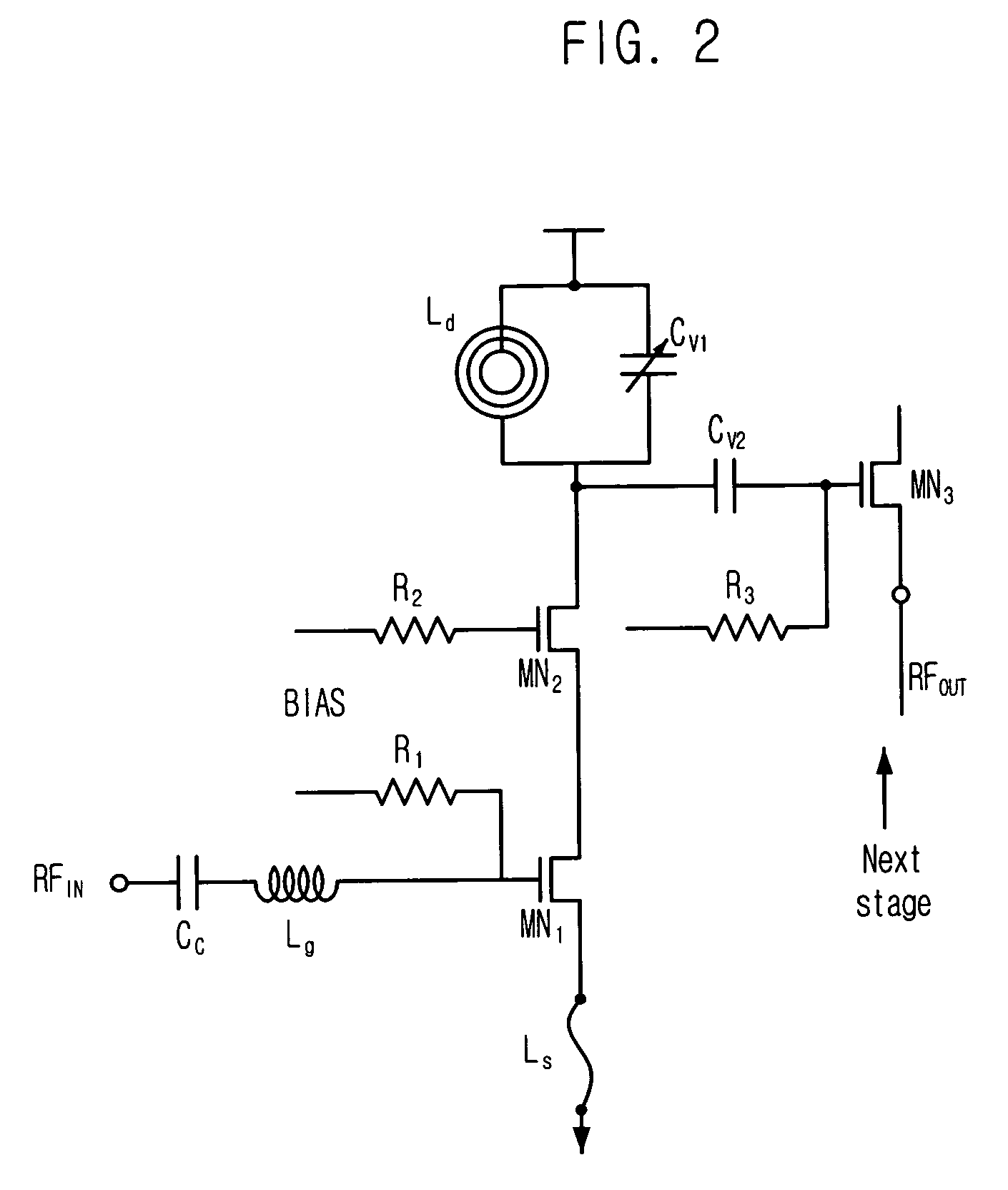 Low noise amplifier for wideband tunable matching